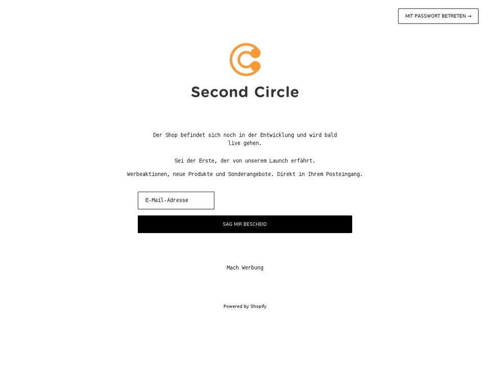 second-circle.de shopify website screenshot