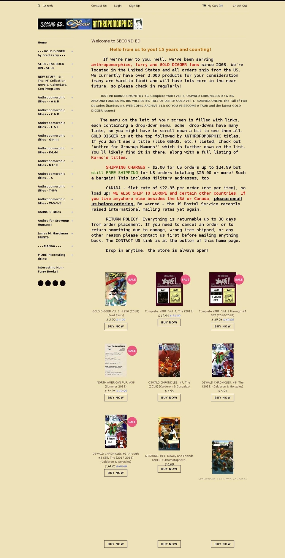 second-ed-online.com — Shopify storefront screenshot