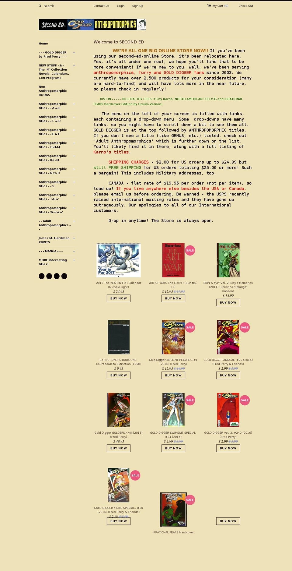 second-ed.com shopify website screenshot