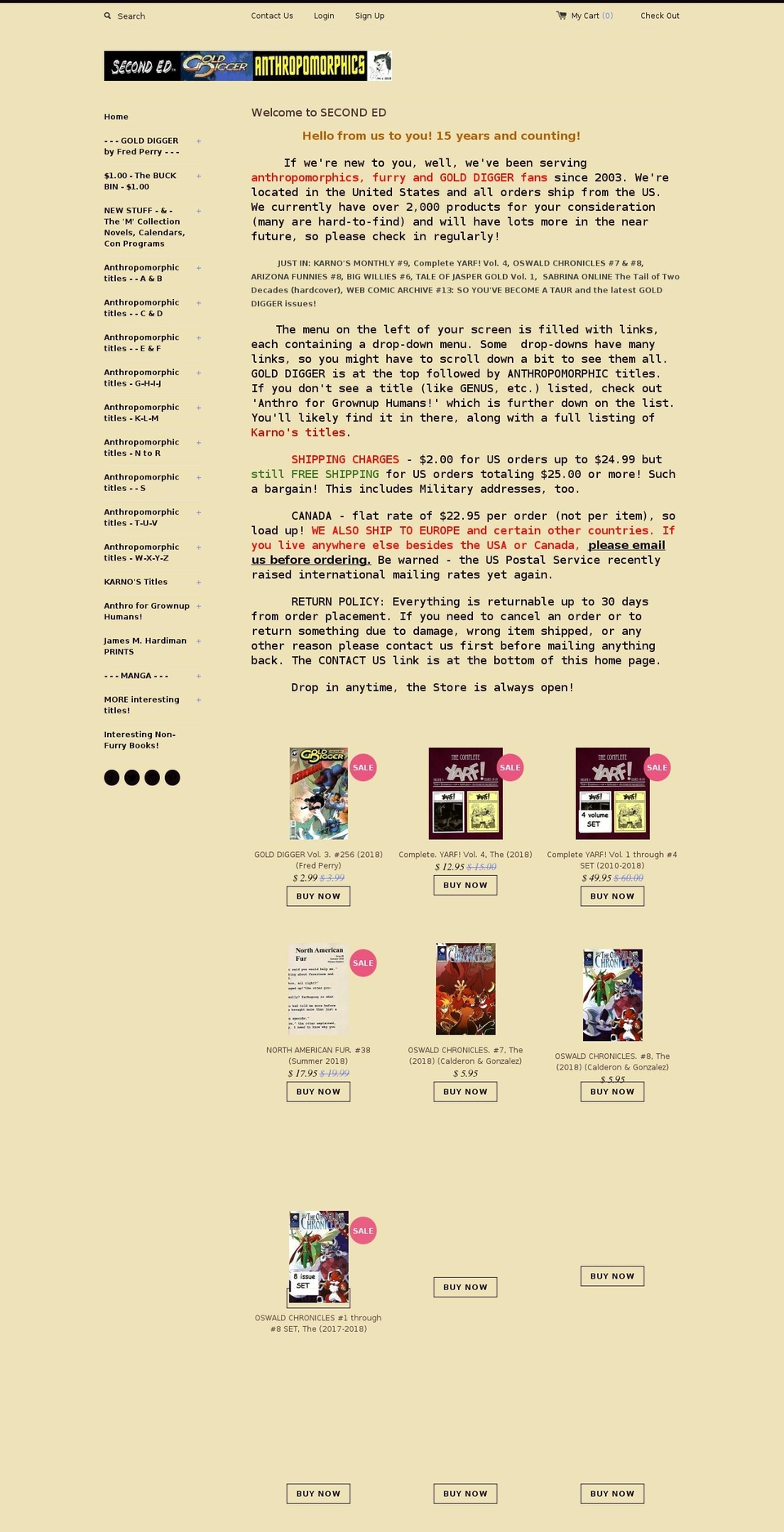 second-ed.net shopify website screenshot