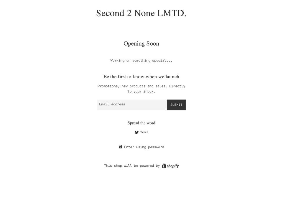 second2nonelmtd.com shopify website screenshot