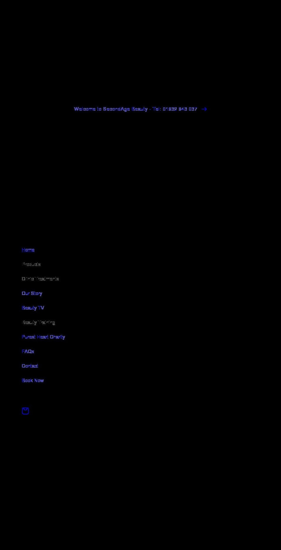 secondagebeauty.com shopify website screenshot