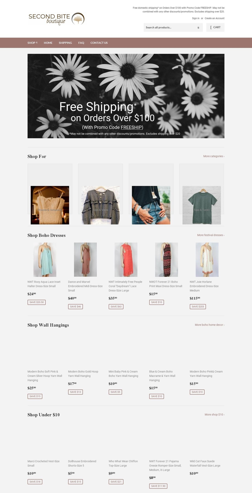 secondbiteboutique.com shopify website screenshot