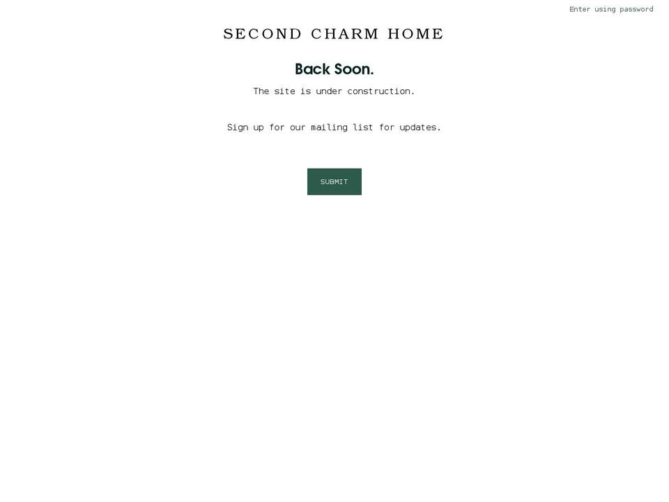 secondcharmhome.com shopify website screenshot