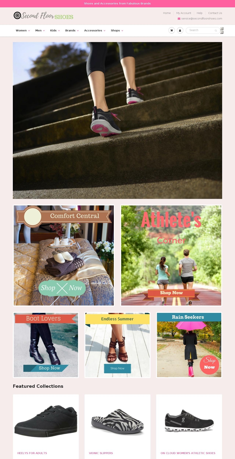 secondfloorshoes.com shopify website screenshot
