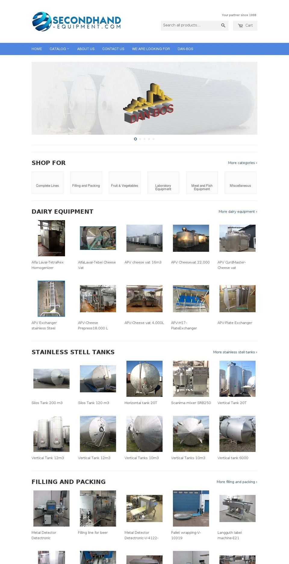 secondhand-equipment.com shopify website screenshot