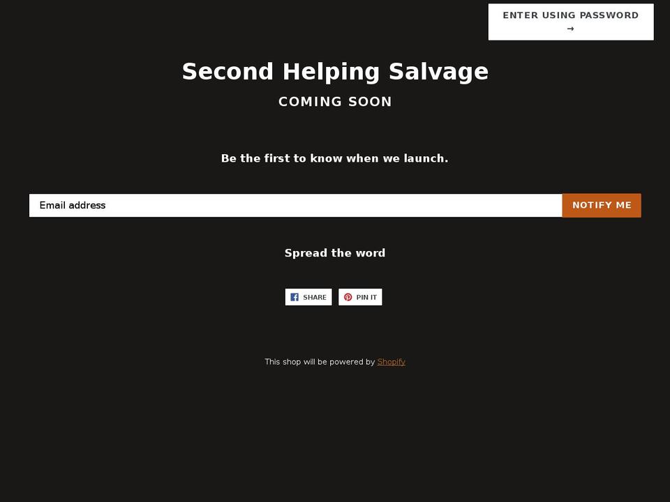 secondhelpingsalvage.com — Shopify storefront screenshot