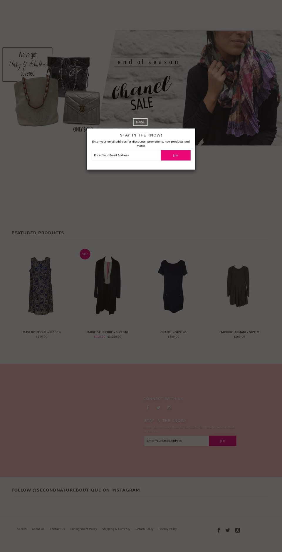 secondnaturebtq.com shopify website screenshot