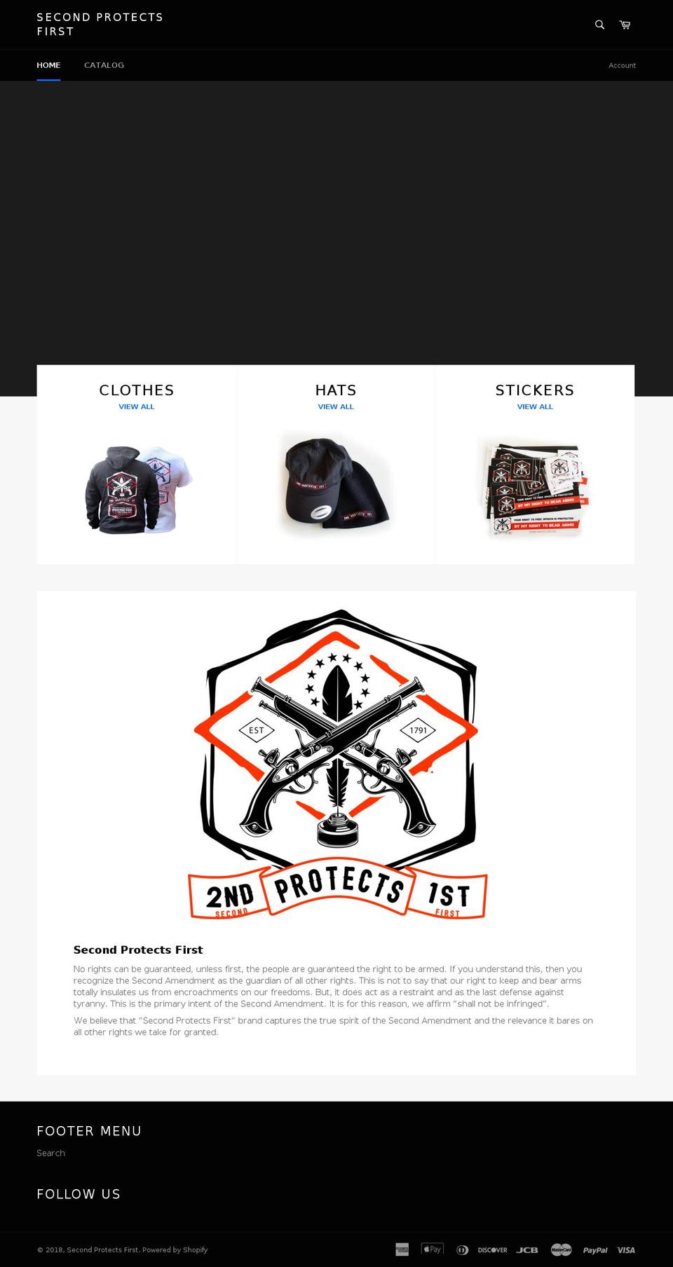secondprotectsfirst.com — Shopify storefront screenshot