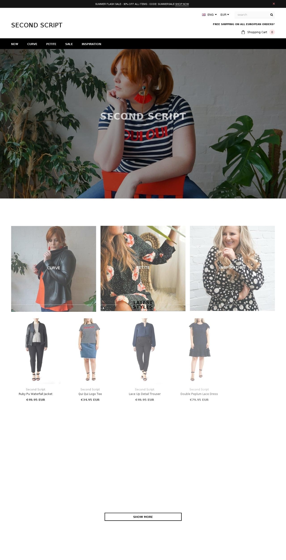 secondscript.com — Shopify storefront screenshot