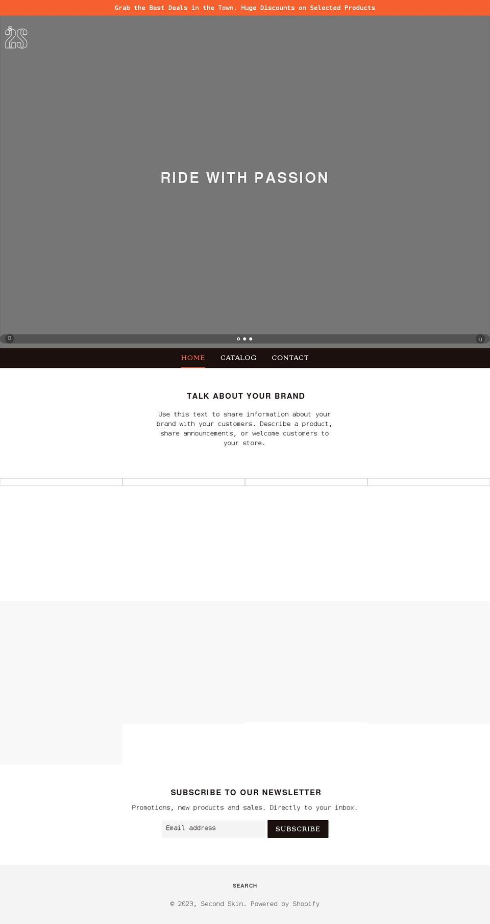 secondskinwear.com shopify website screenshot