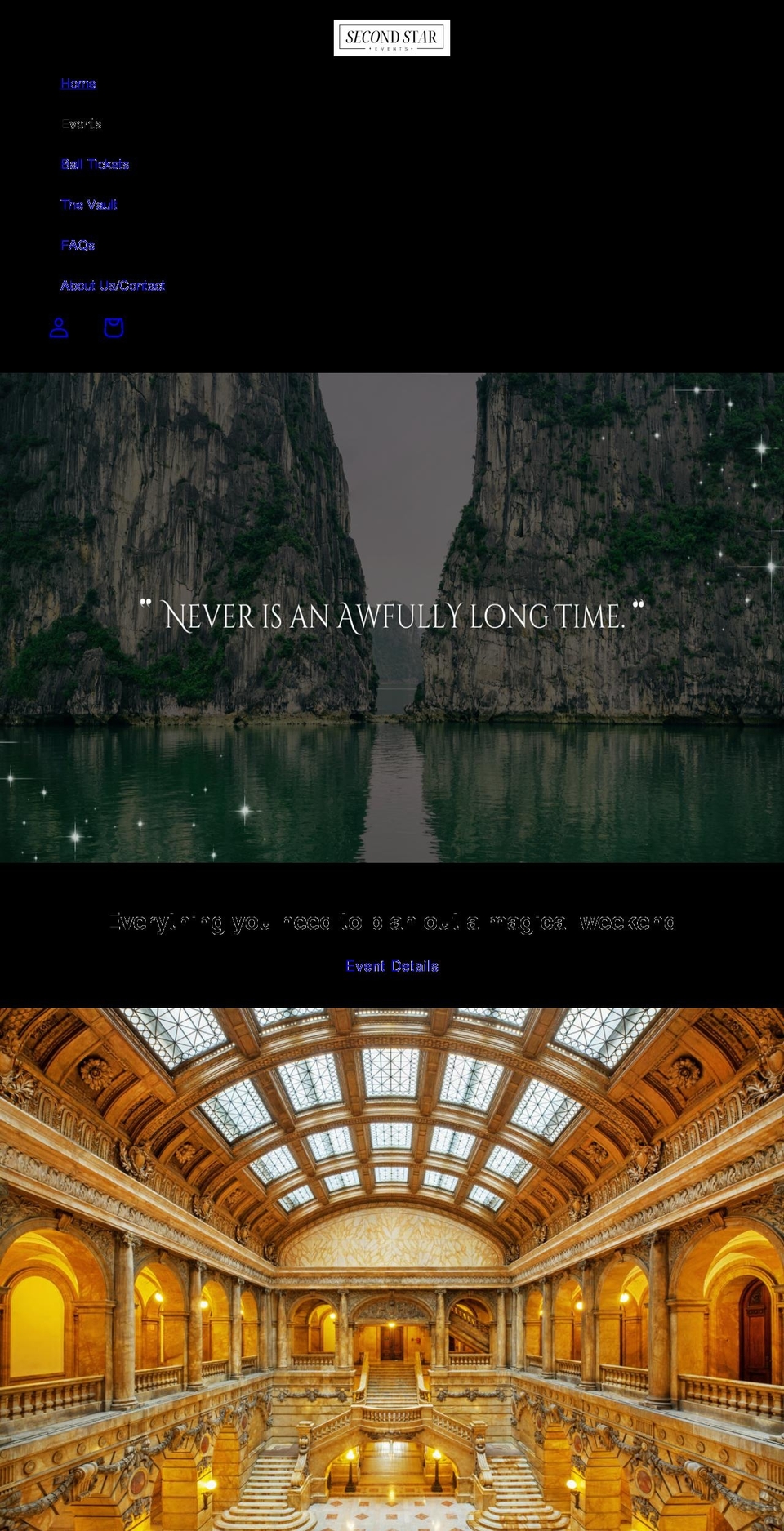 secondstarevents.com shopify website screenshot
