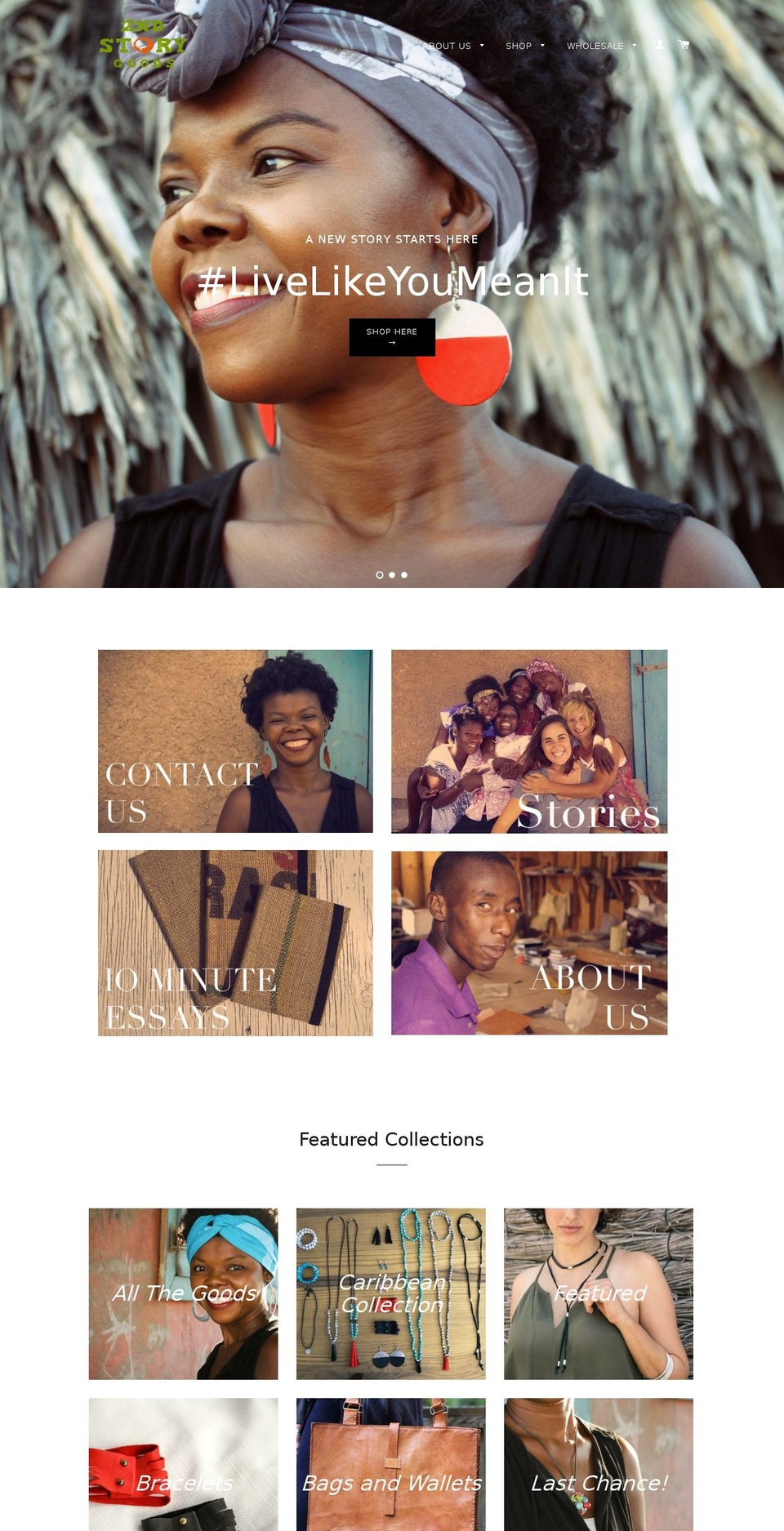 secondstorygoods.com shopify website screenshot