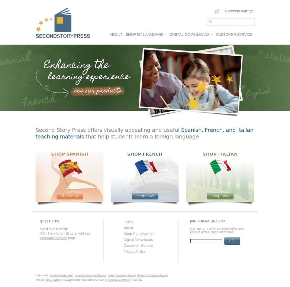 secondstorypress.com shopify website screenshot