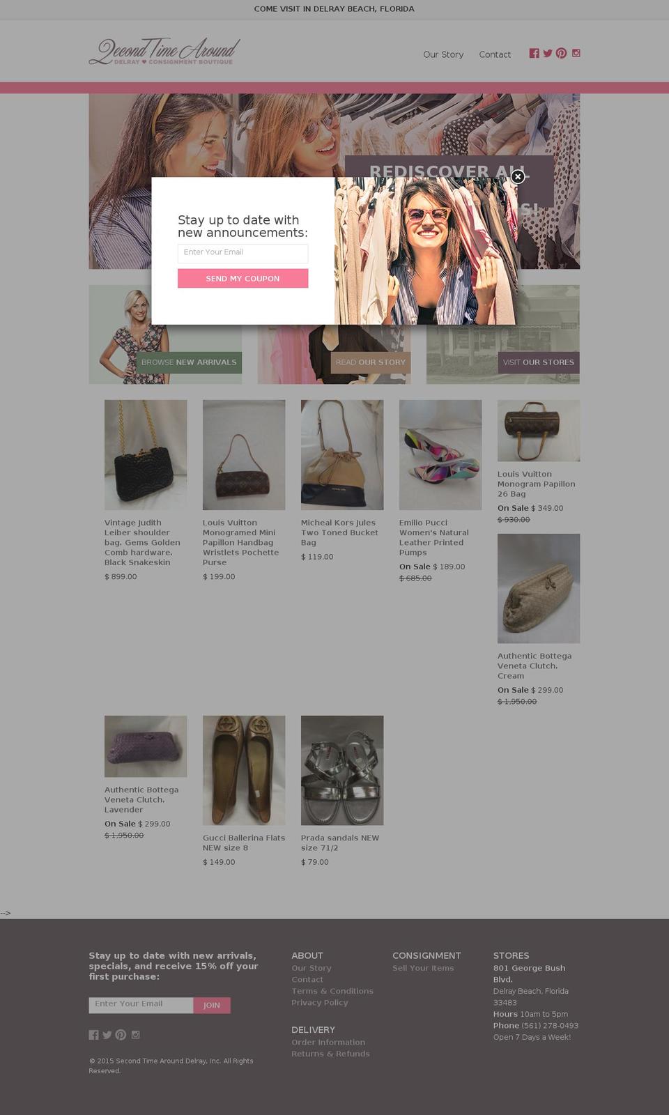 secondtimearounddelray.com shopify website screenshot