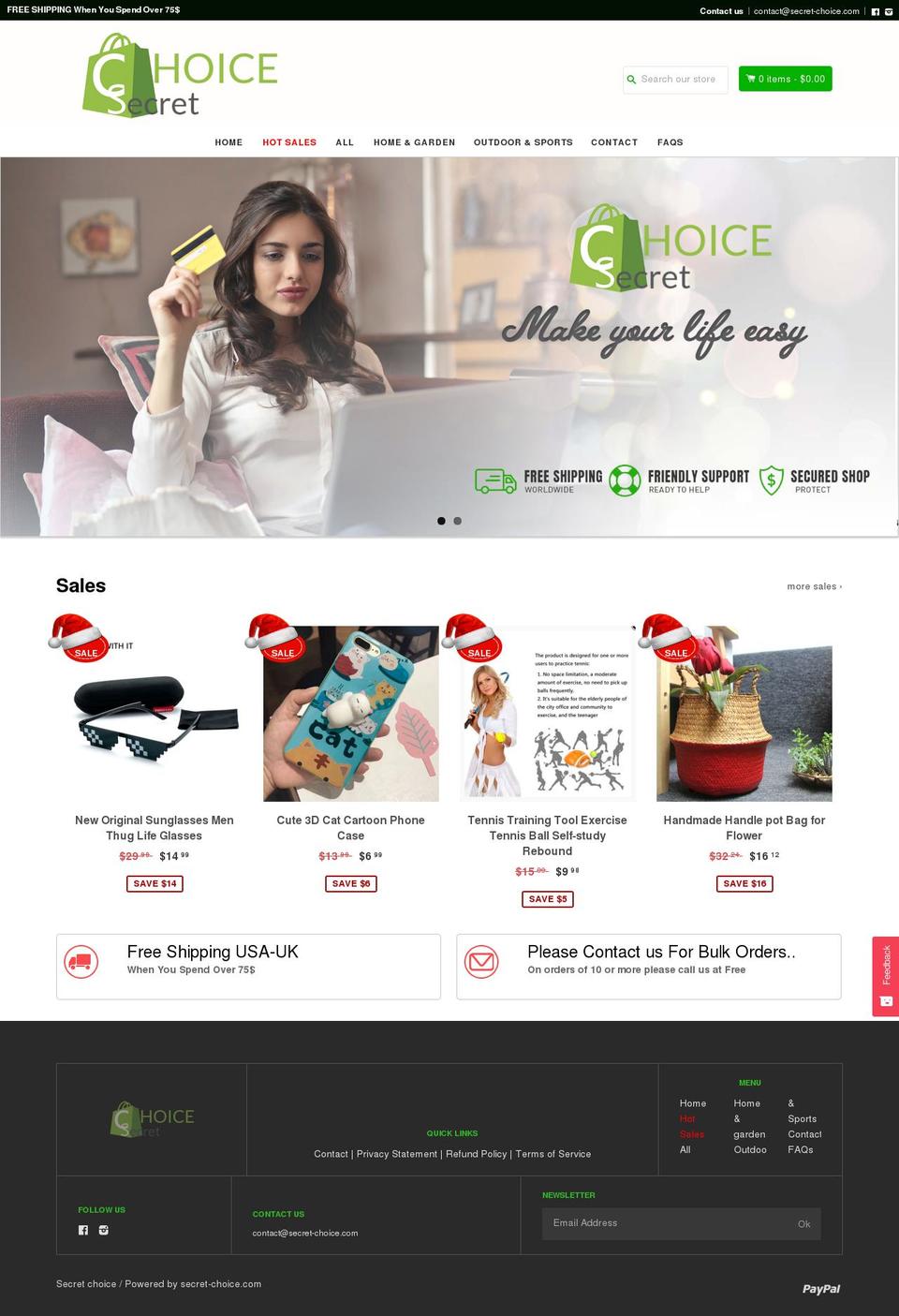 secret-choice.com shopify website screenshot