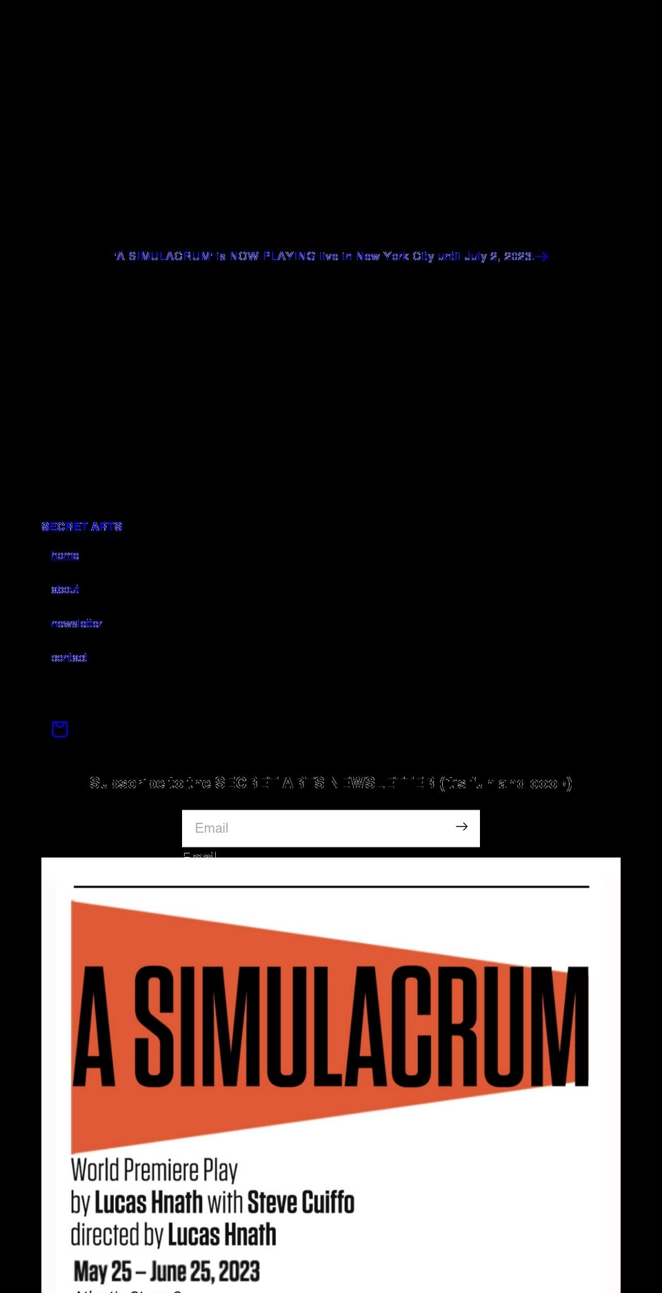 secretarts.org shopify website screenshot