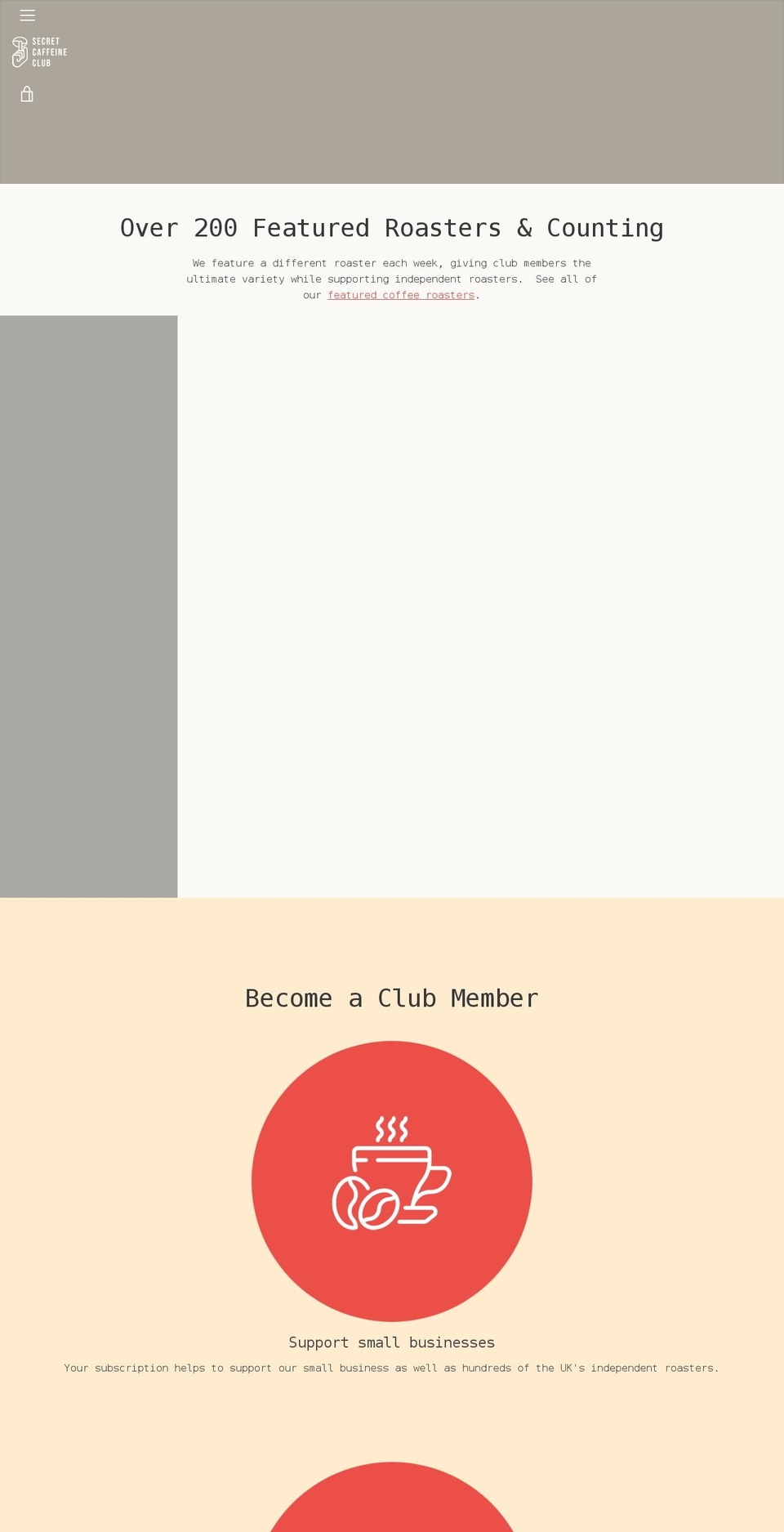 secretcaffeineclub.com shopify website screenshot