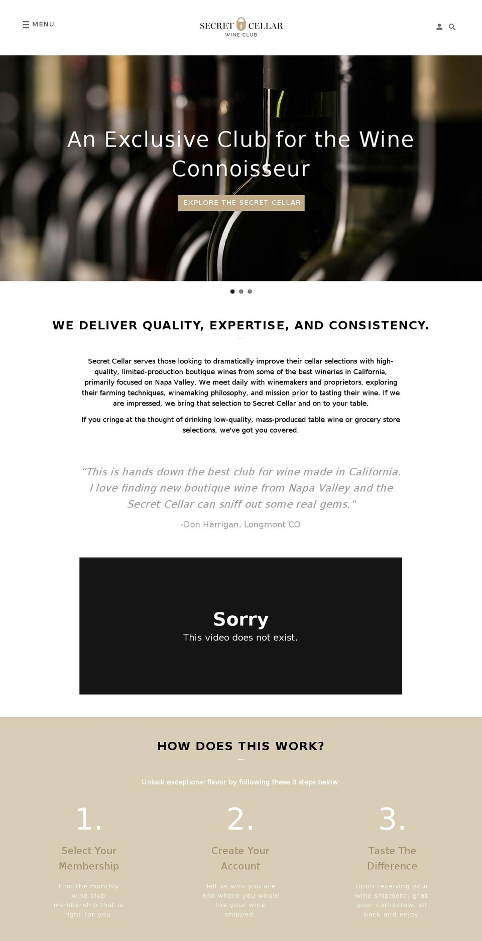 secretcellar.wine shopify website screenshot