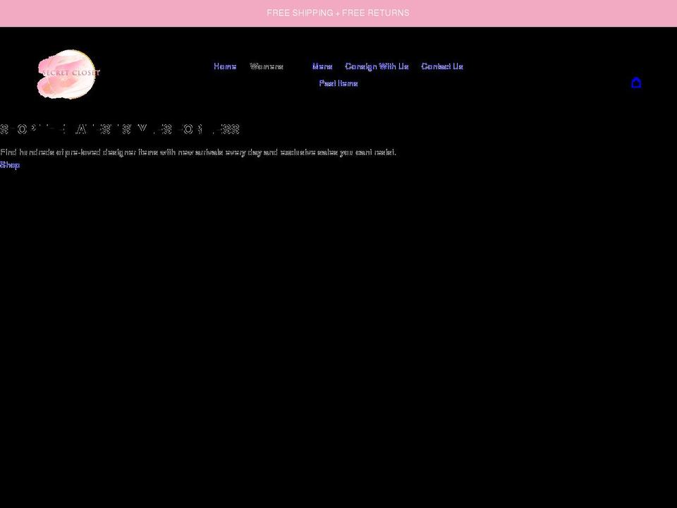 secretcloset.ca shopify website screenshot