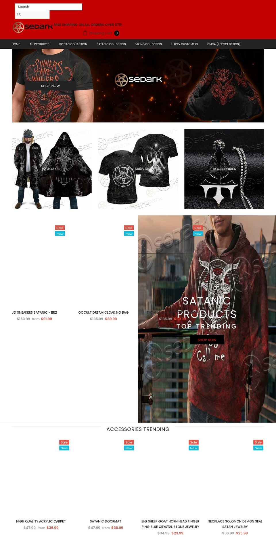 secretdarkness.com shopify website screenshot