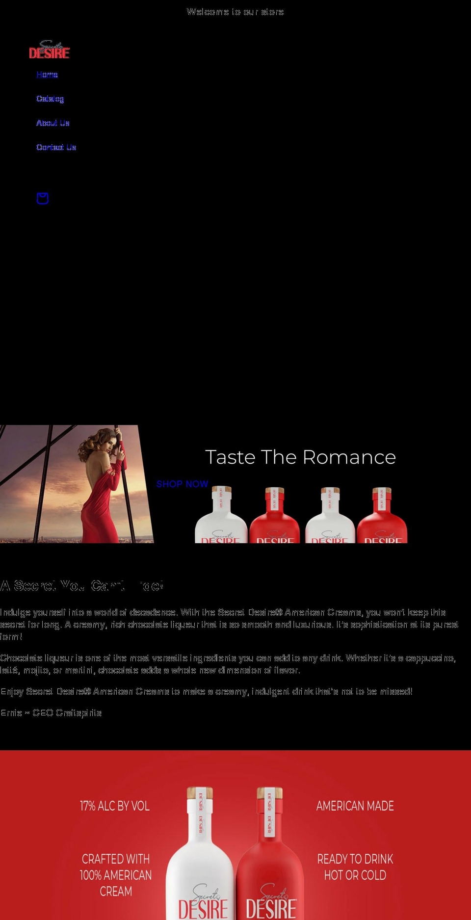 secretdesirecream.com shopify website screenshot