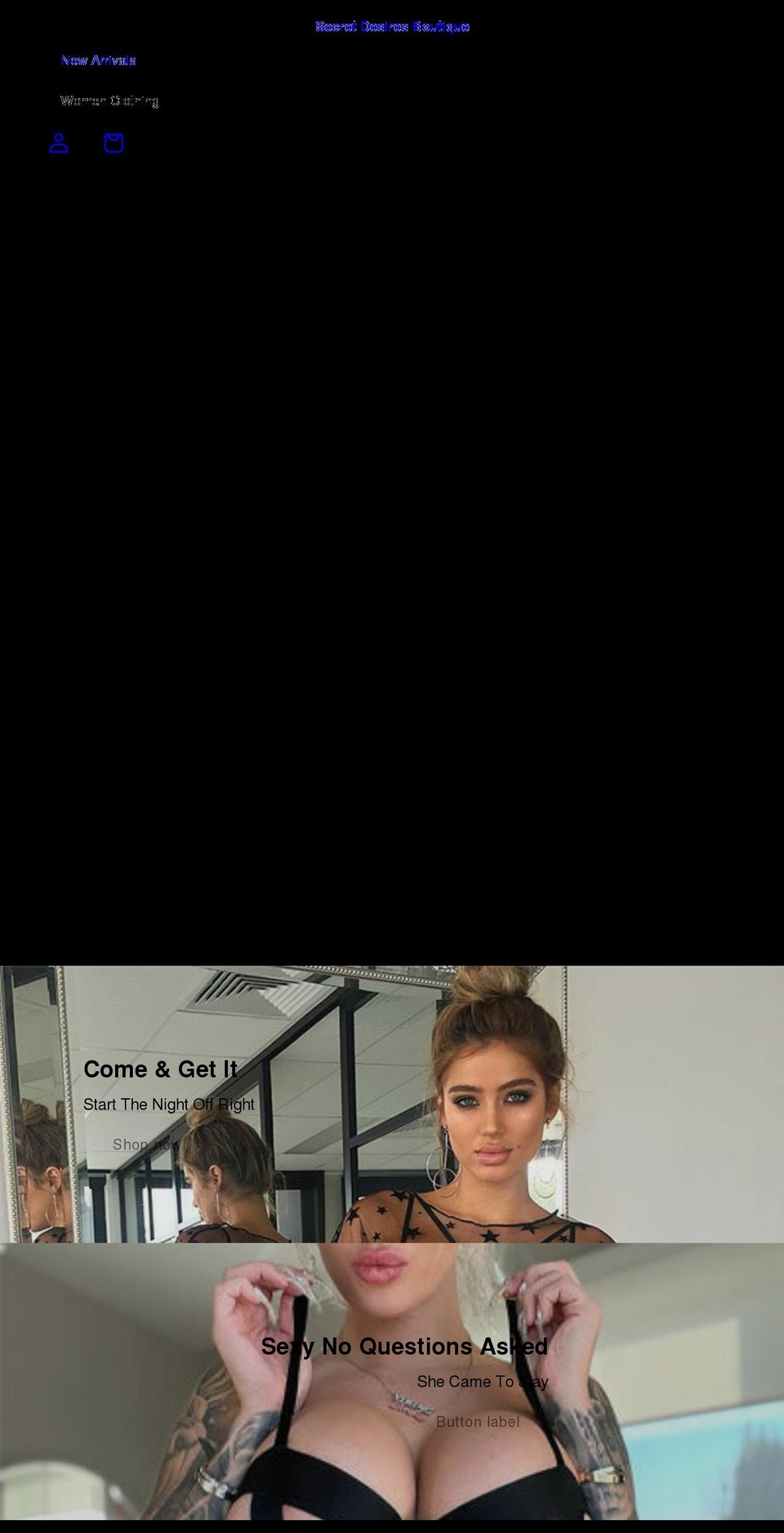 secretdesiresboutique.com shopify website screenshot
