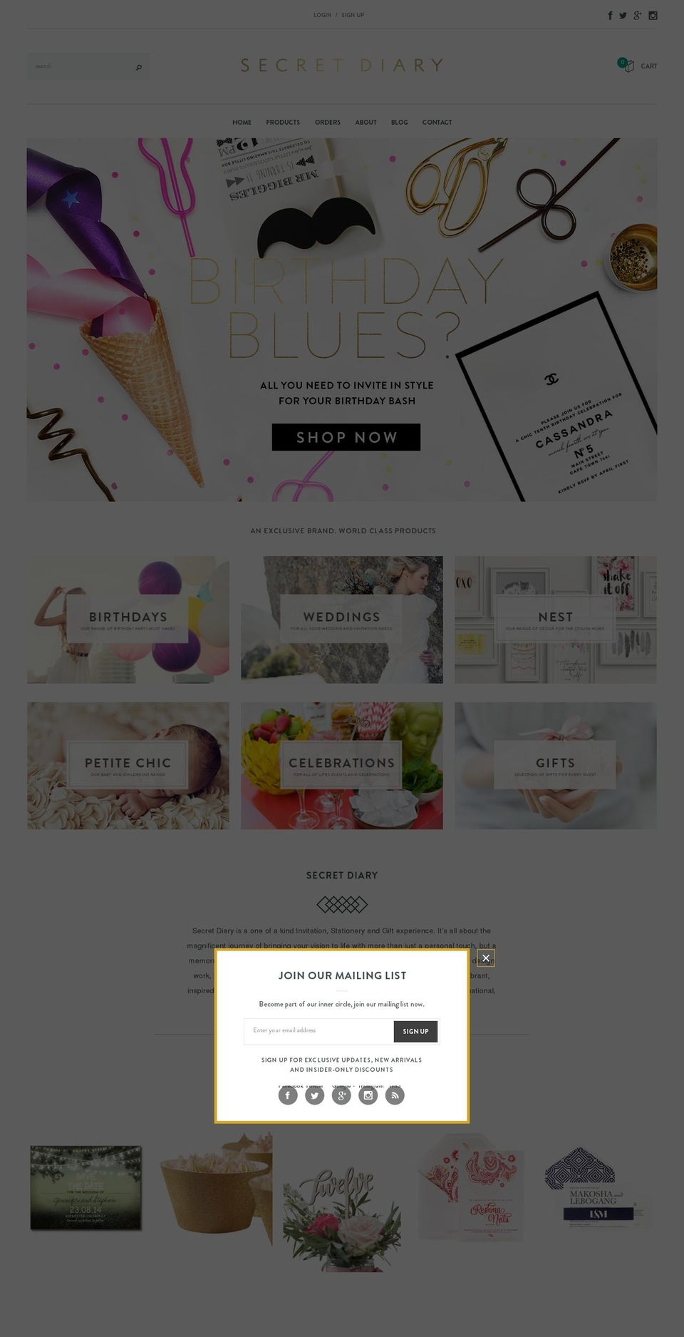 secretdiary.com shopify website screenshot