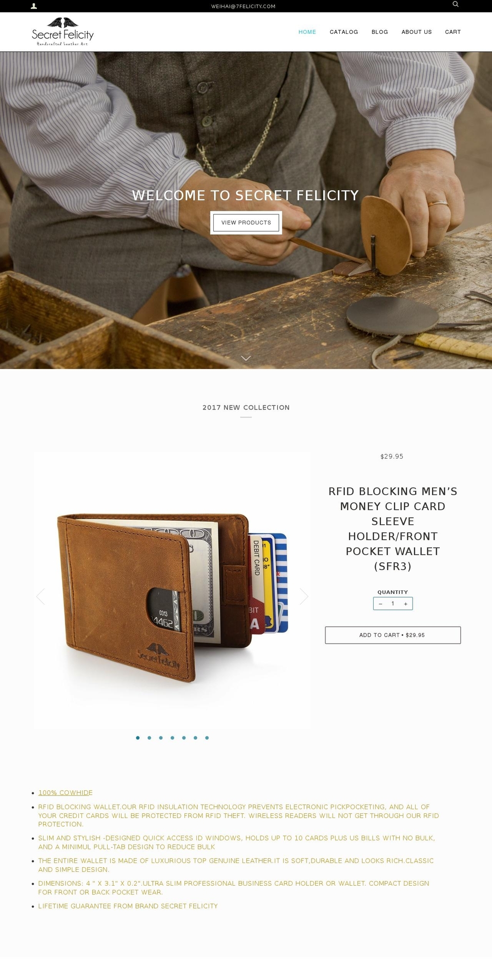 secretfelicity.com shopify website screenshot