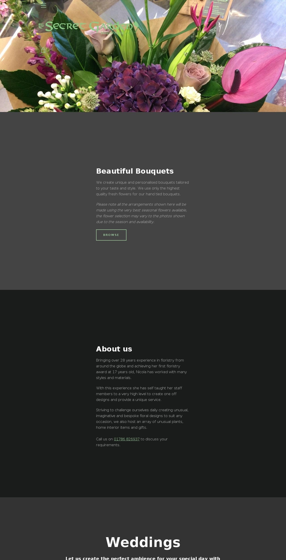 secretgardendunblane.com — Shopify storefront screenshot