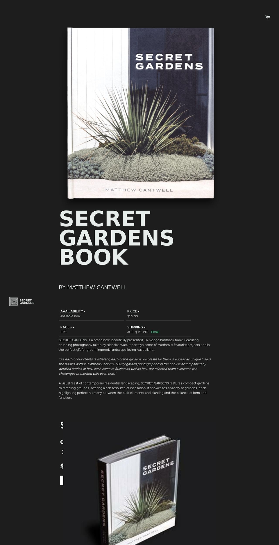 secretgardensbook.com — Shopify storefront screenshot