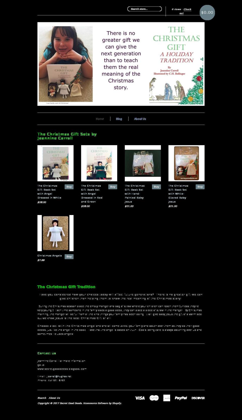 secretgooddeeds.net shopify website screenshot