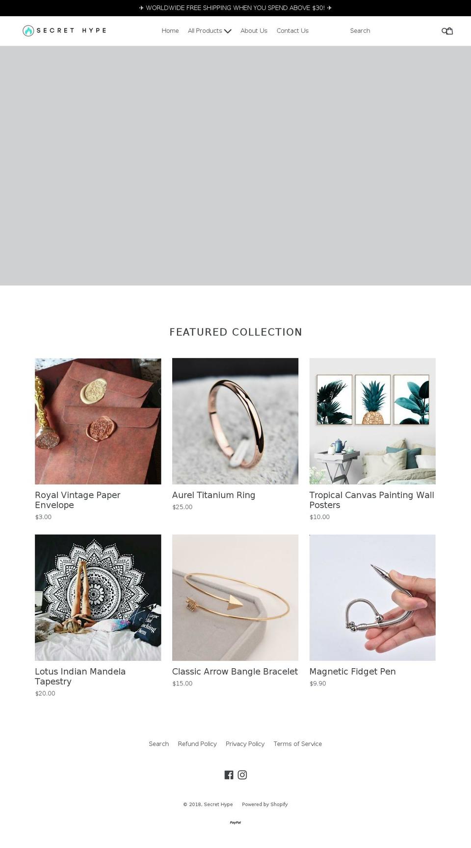 secrethype.com — Shopify storefront screenshot