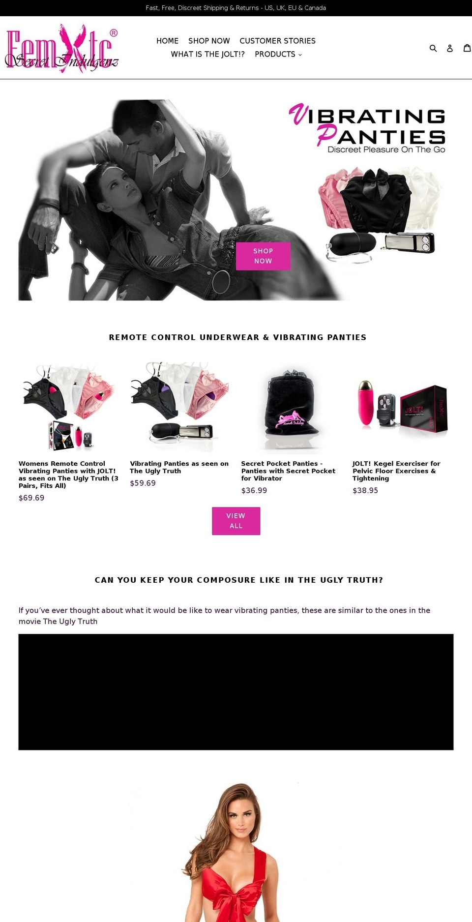 secretindulgenz.com shopify website screenshot