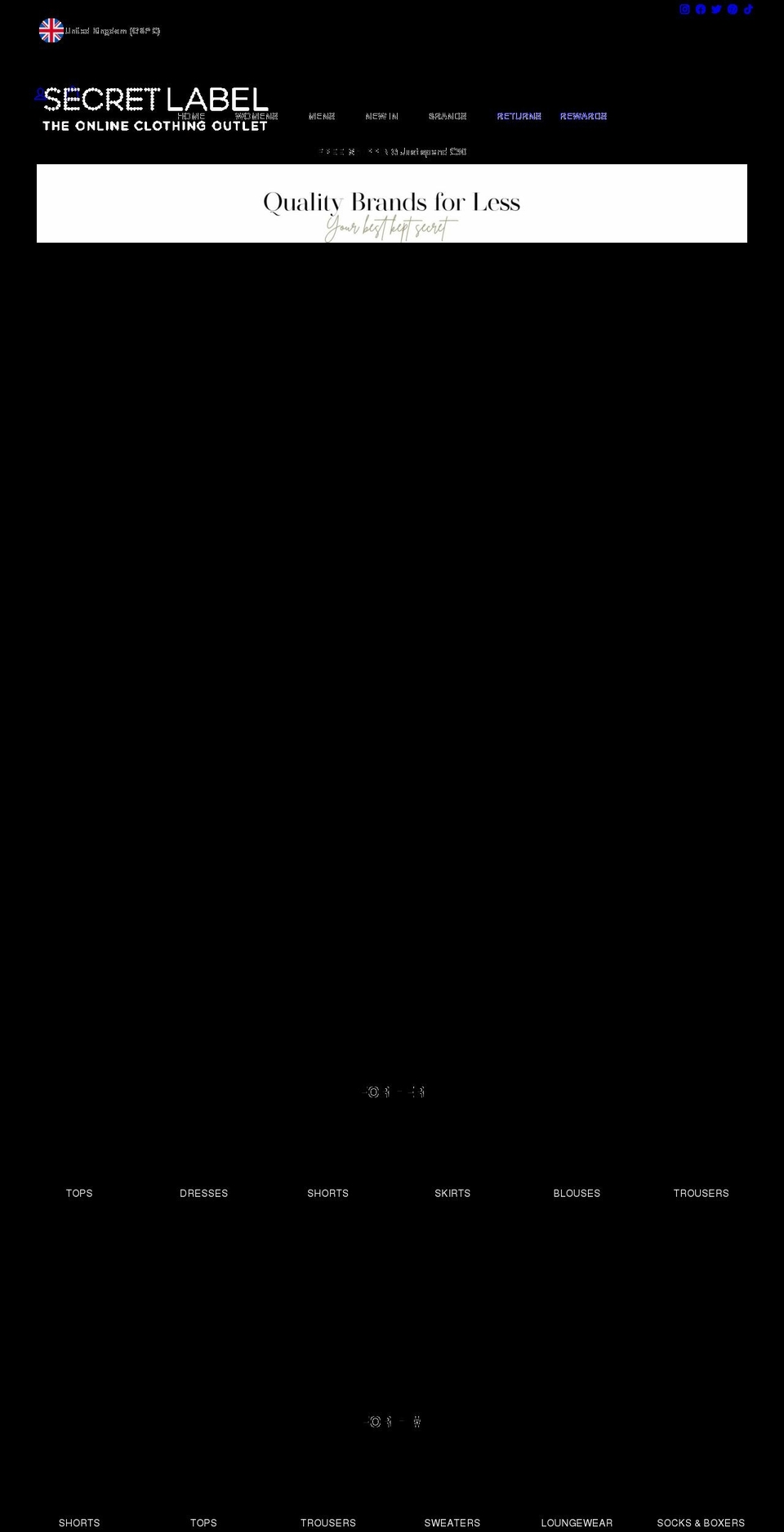 secretlabel.co.uk shopify website screenshot