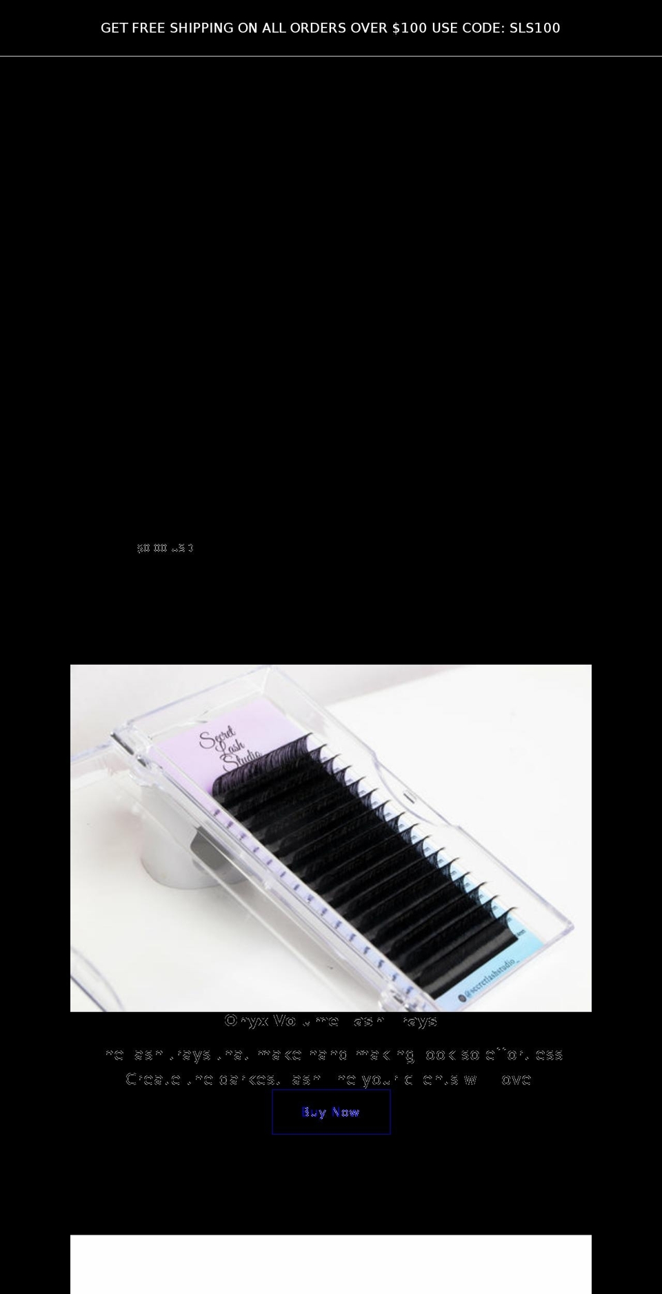 secretlashstudio.com shopify website screenshot