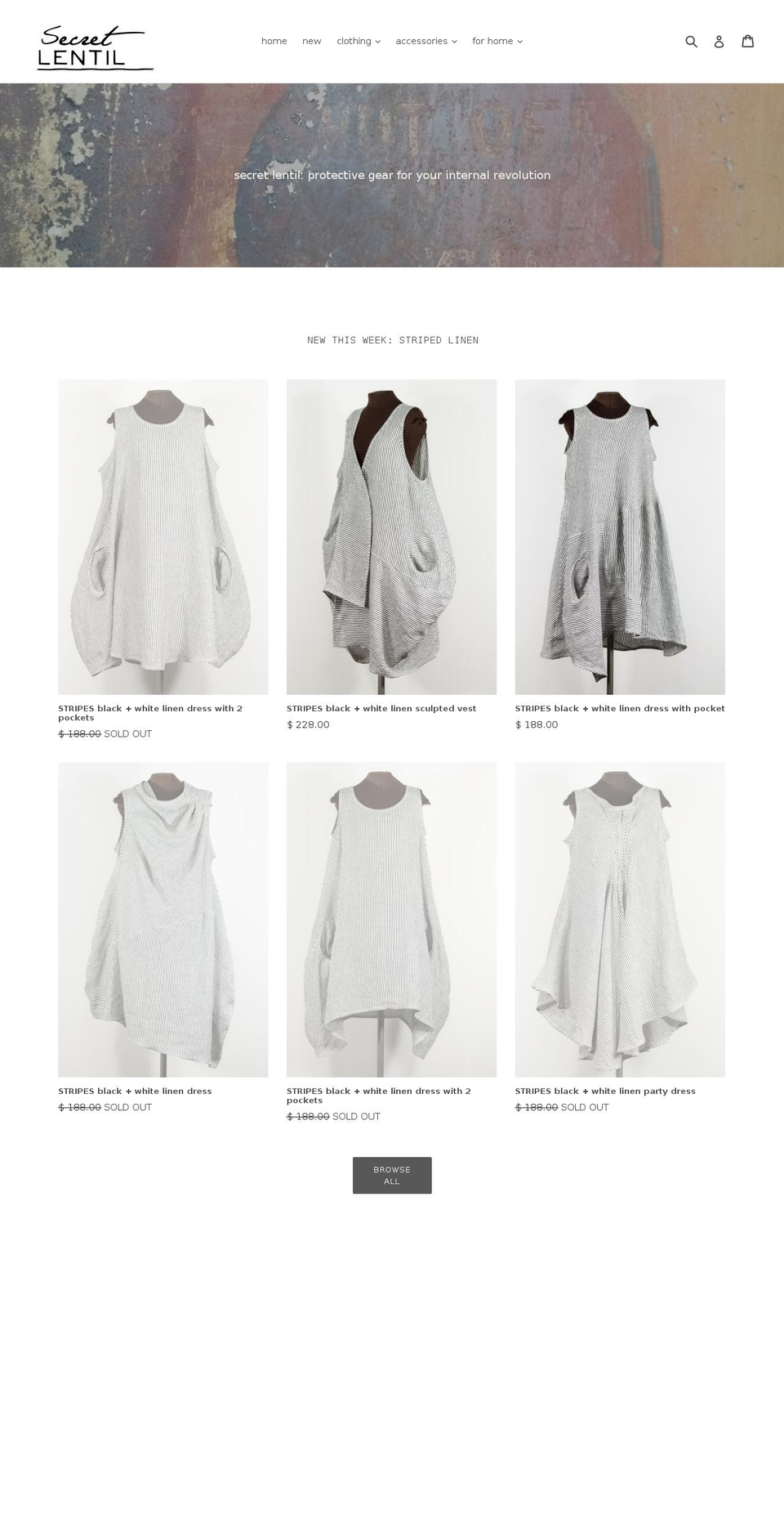 secretlentil.com shopify website screenshot