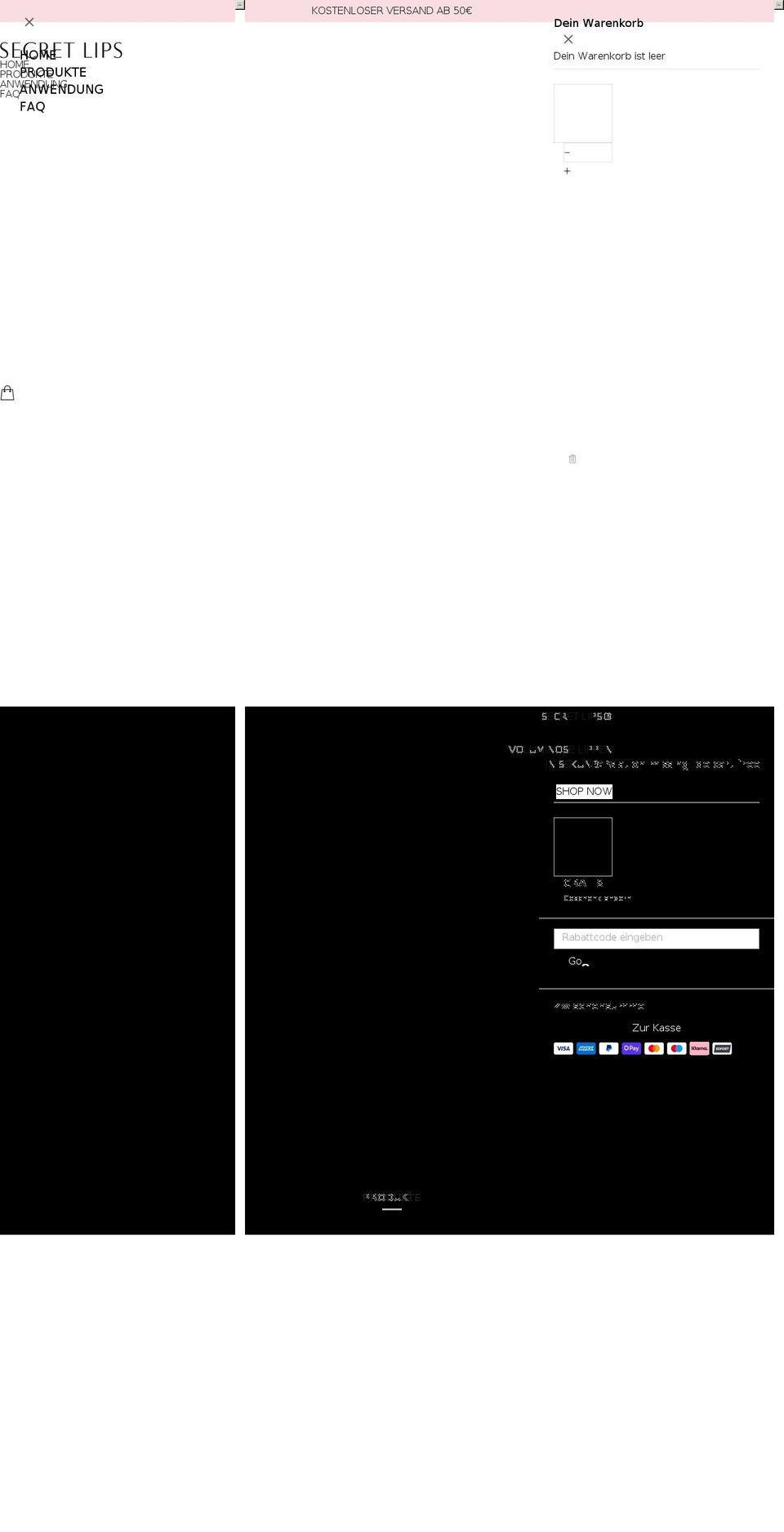 secretlips.de shopify website screenshot