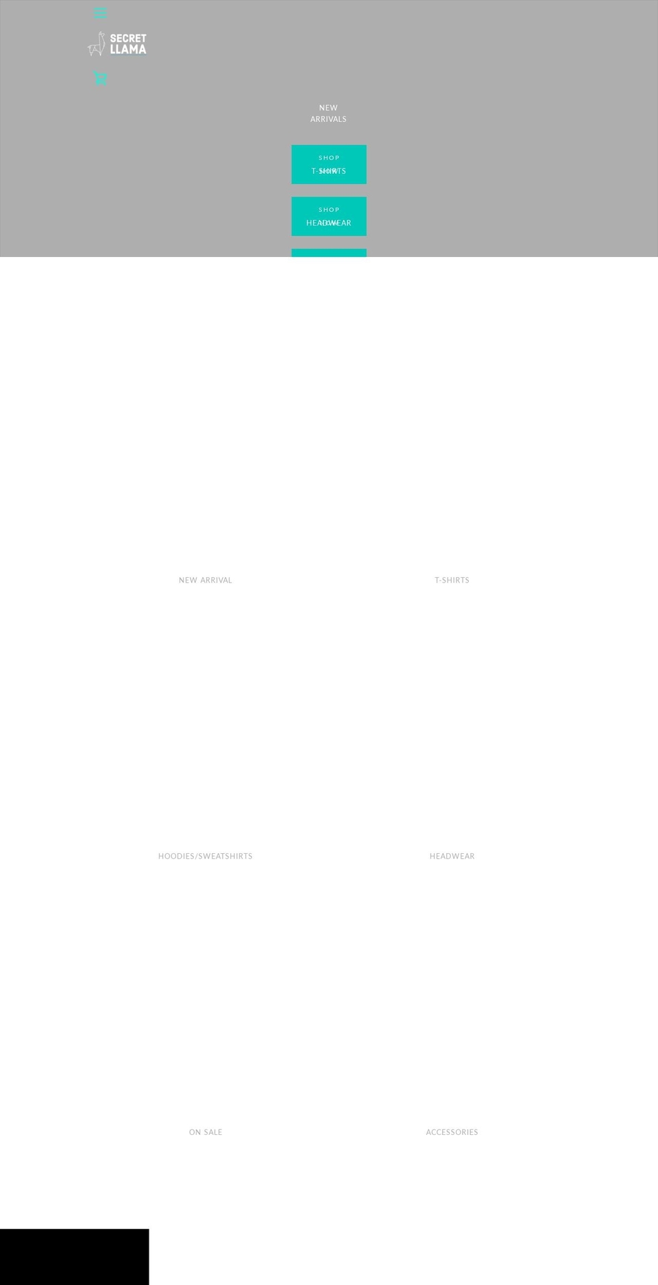 secretllama.com shopify website screenshot