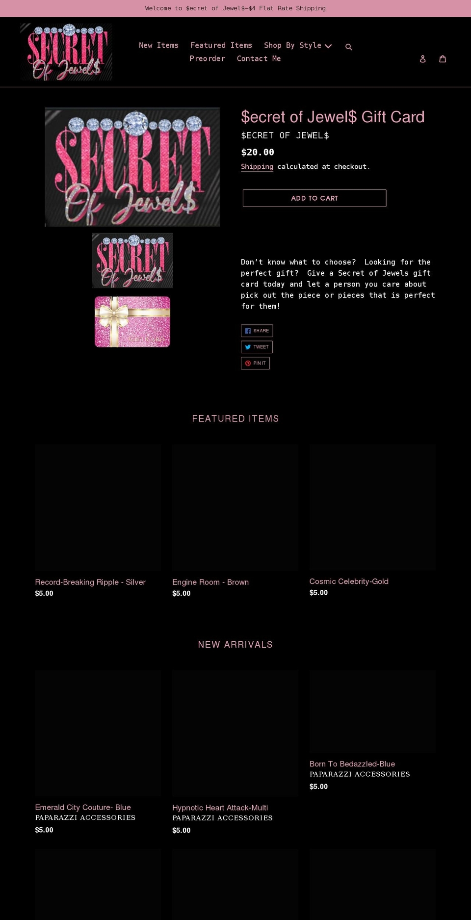 secretofjewels.com shopify website screenshot