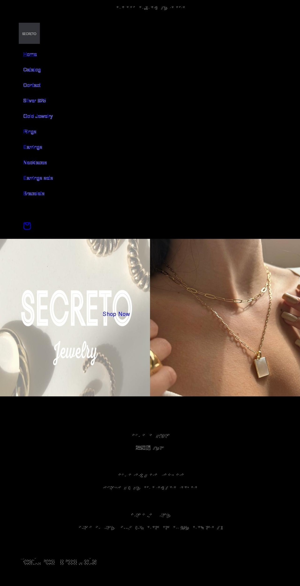 secretojewelry.com shopify website screenshot