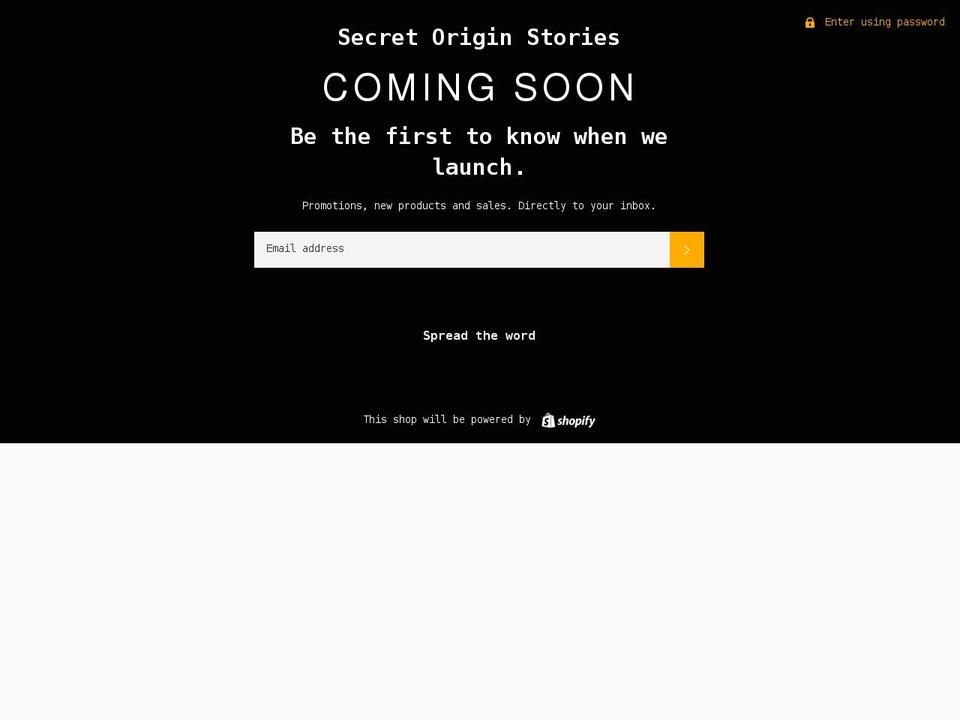 secretoriginstories.com shopify website screenshot