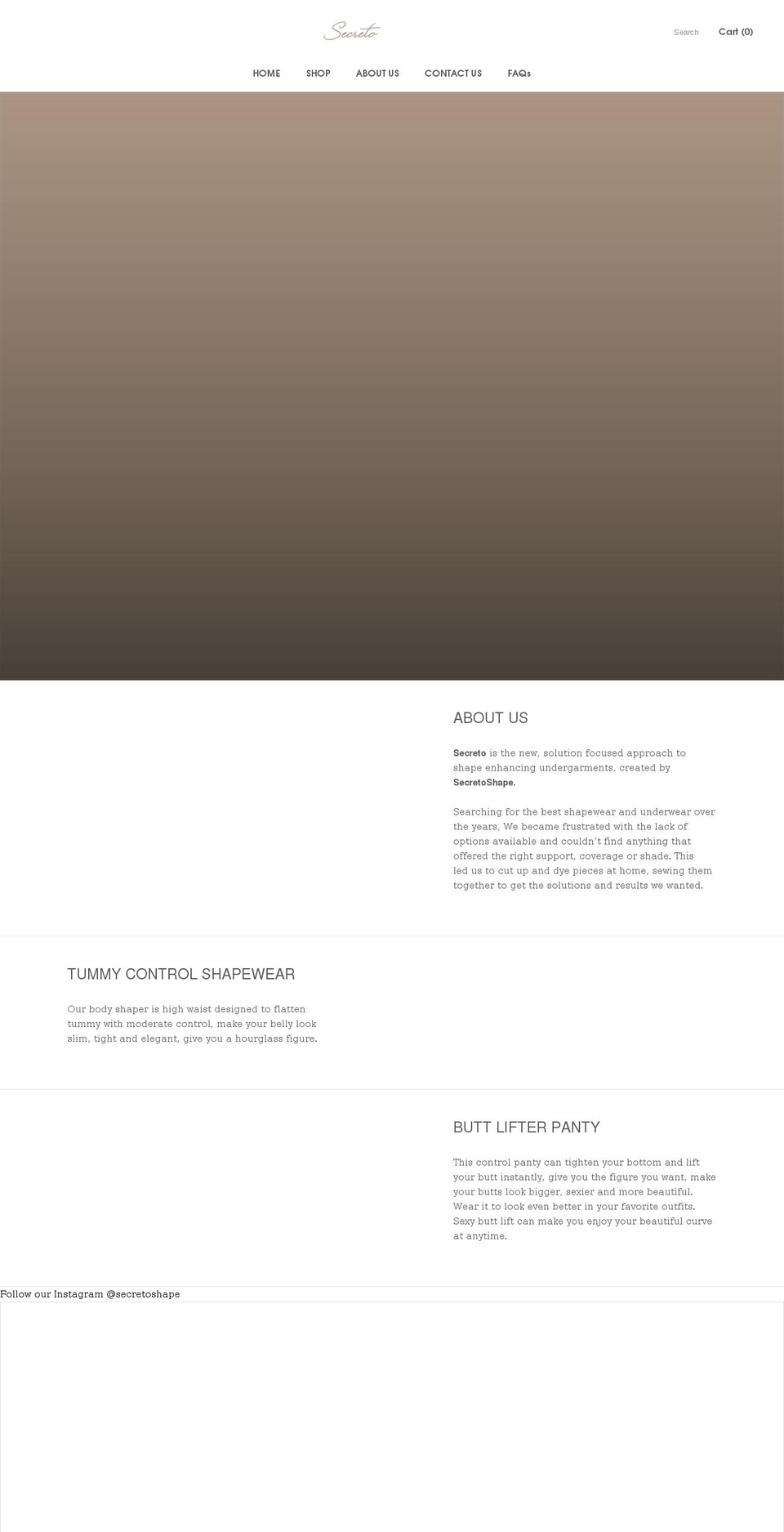 secretoshape.com shopify website screenshot
