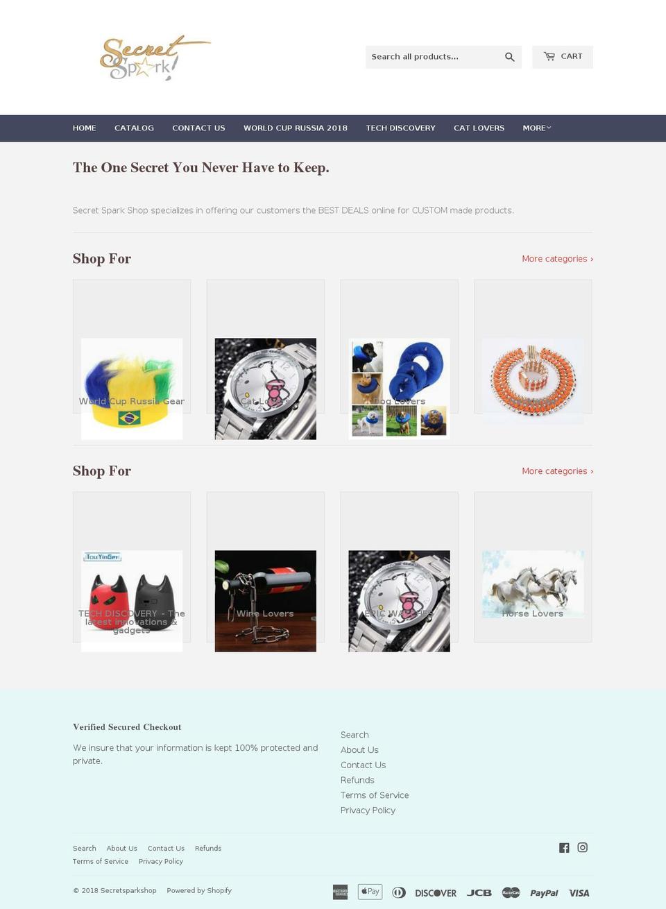 secretsparkshop.com — Shopify storefront screenshot