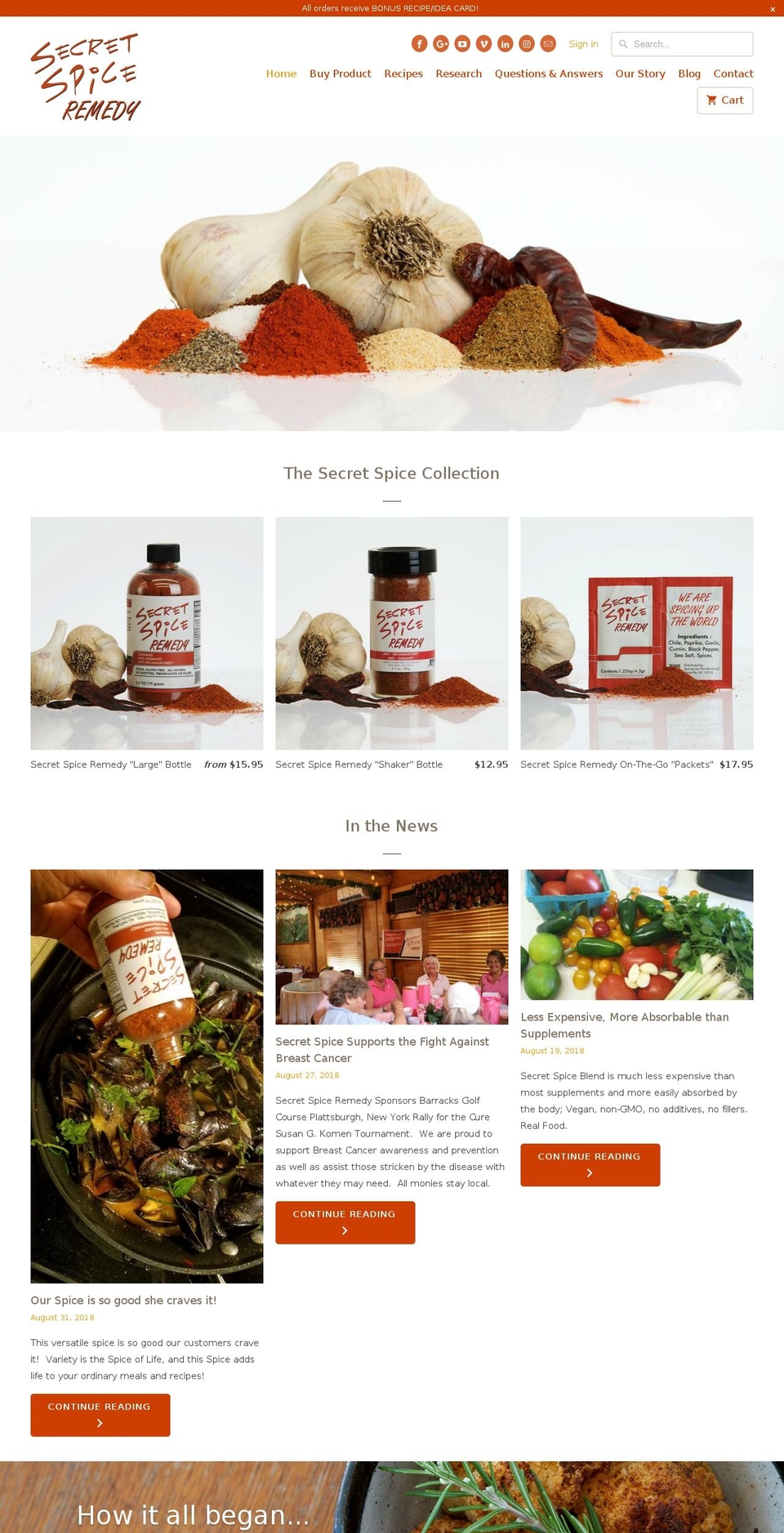secretspiceremedy.com — Shopify storefront screenshot
