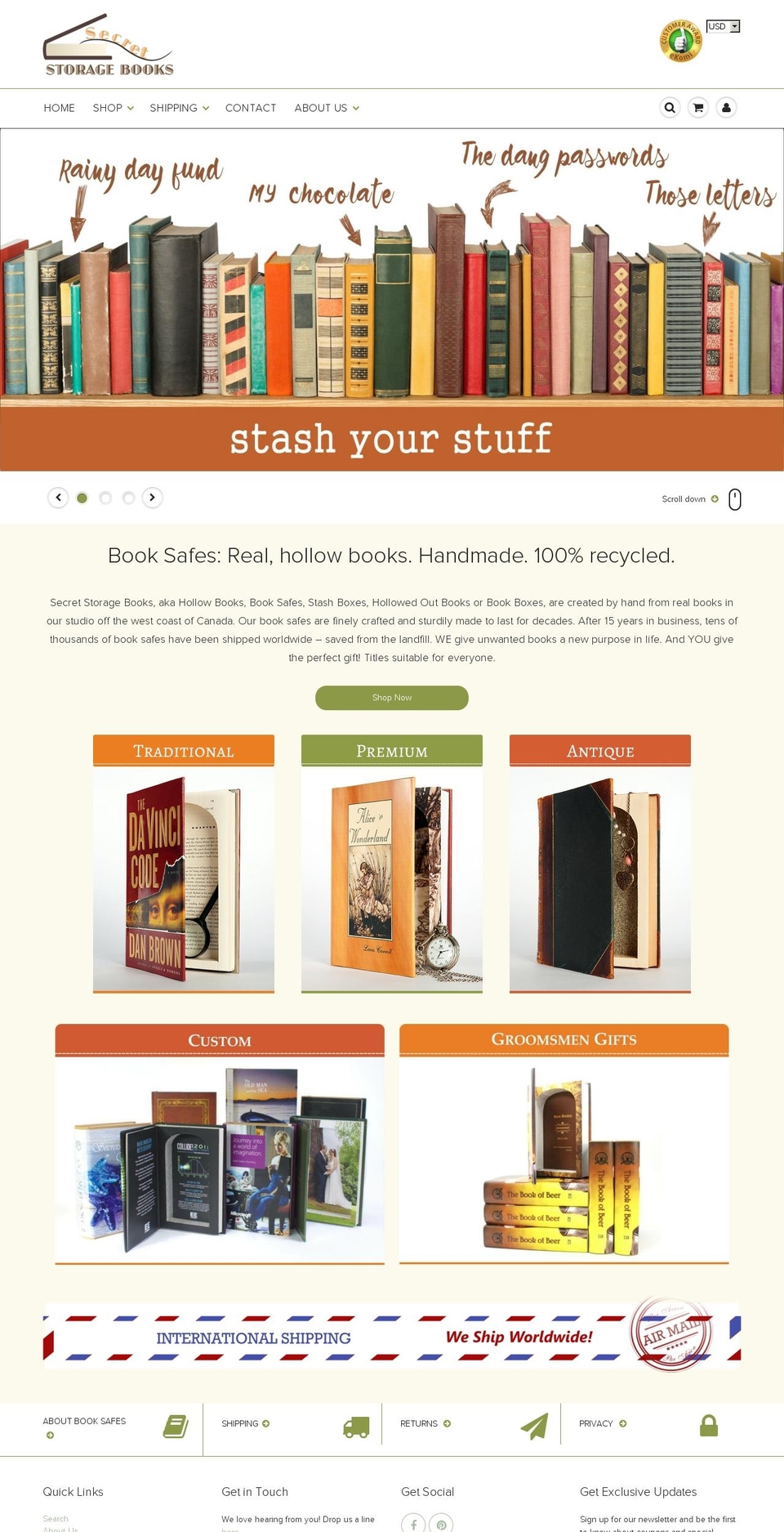 Galleria Shopify theme site example secretstoragebooks.com