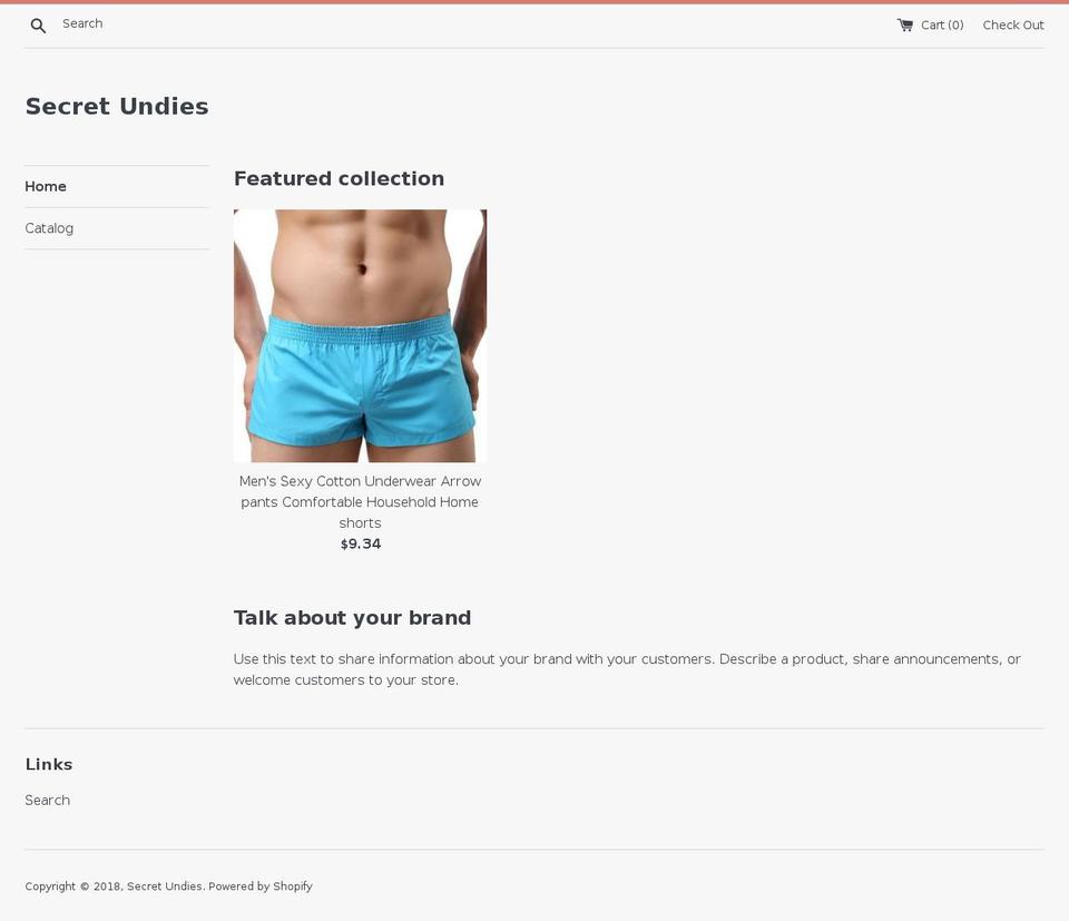 secretundies.com — Shopify storefront screenshot