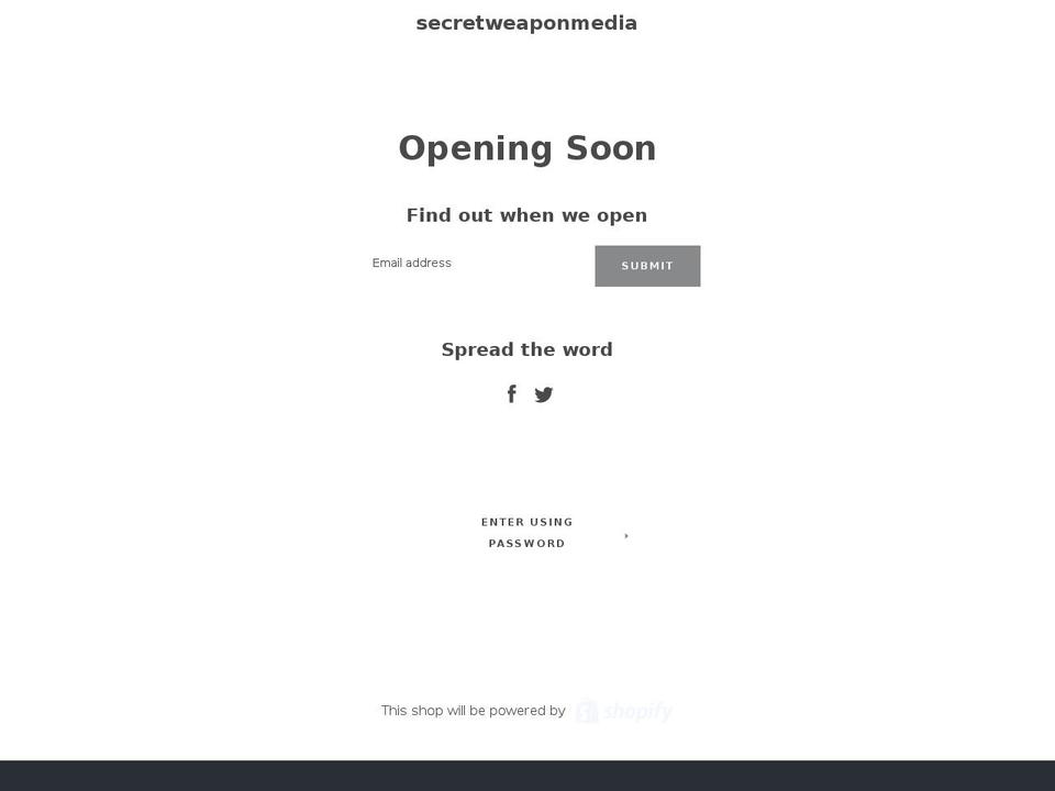 secretweaponmedia.ca shopify website screenshot