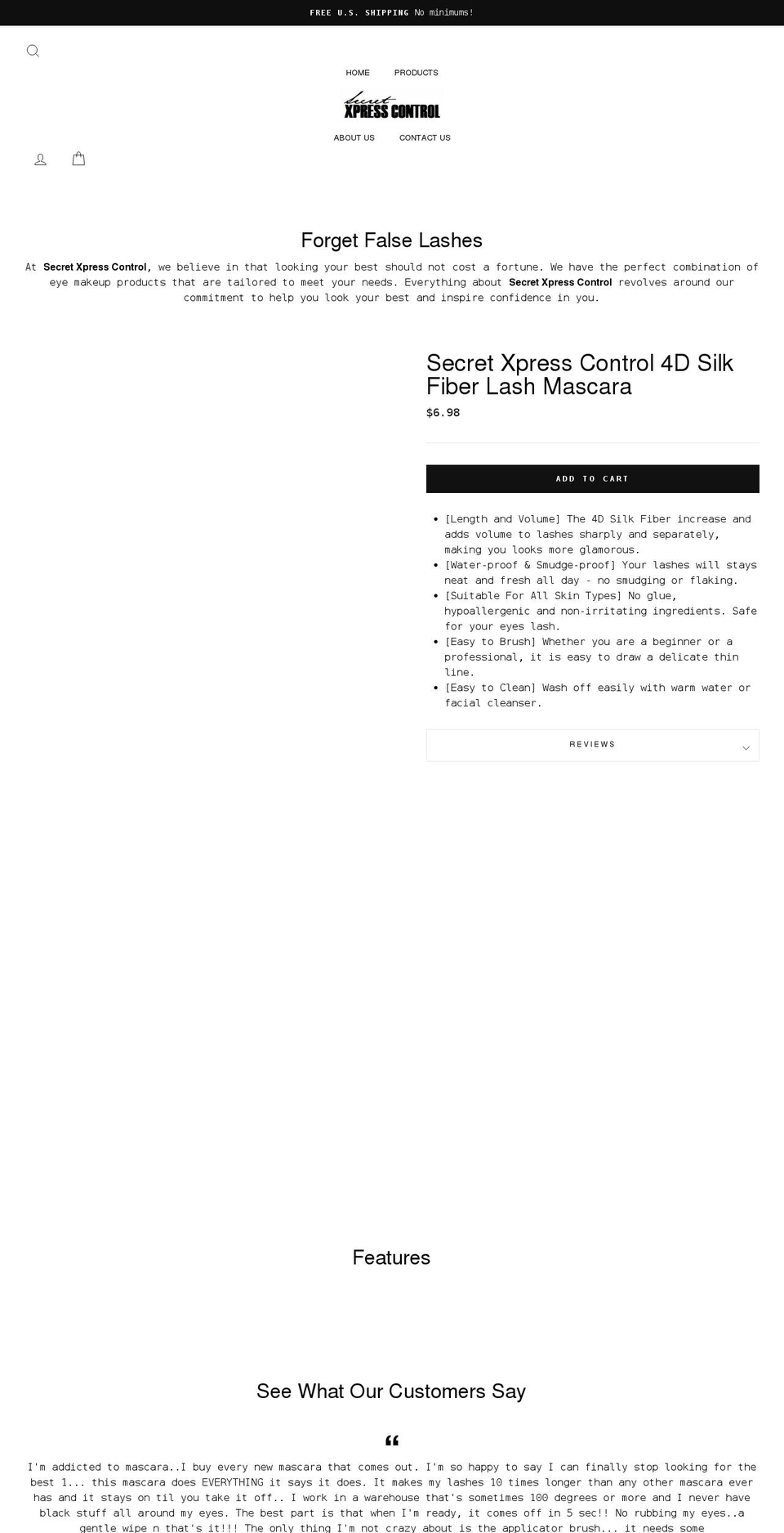 secretxpresscontrol.com shopify website screenshot