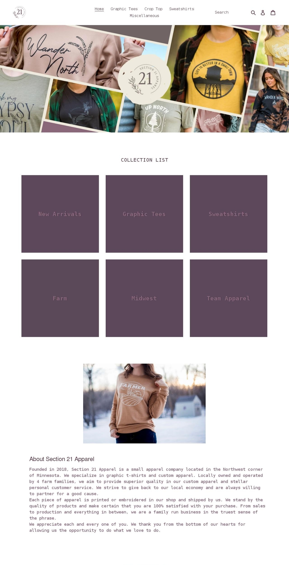 section21apparel.com shopify website screenshot